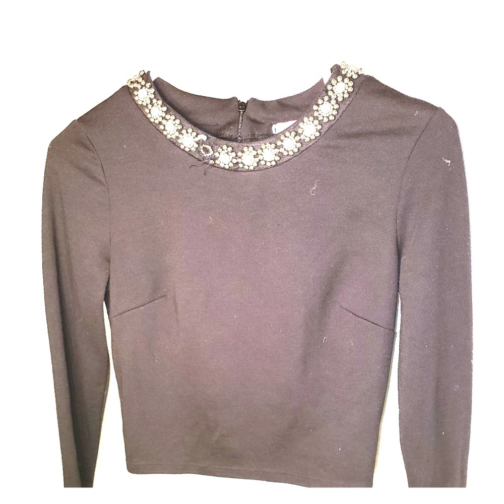 Long sleeve Black Croptop